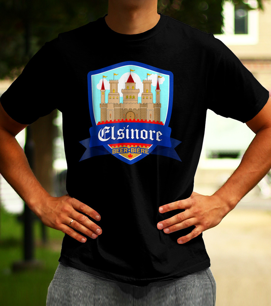 Elsinore Beer Biere Funny 80s Castle Crest T-Shirt