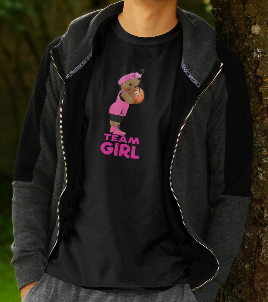 Team Girl Ethnic Basketball Baby Shower T-Shirt
