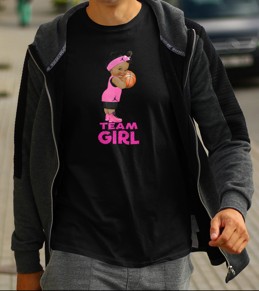 Team Girl Ethnic Basketball Baby Shower T-Shirt