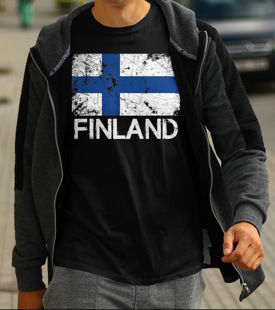 Finnish Flag Finland Vintage Made In Finla T-Shirt
