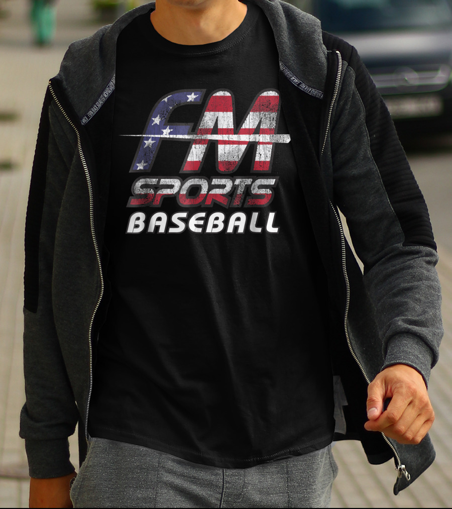 FM Sports Baseball USA Flag T-Shirt