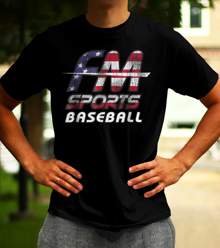 FM Sports Baseball USA Flag T-Shirt
