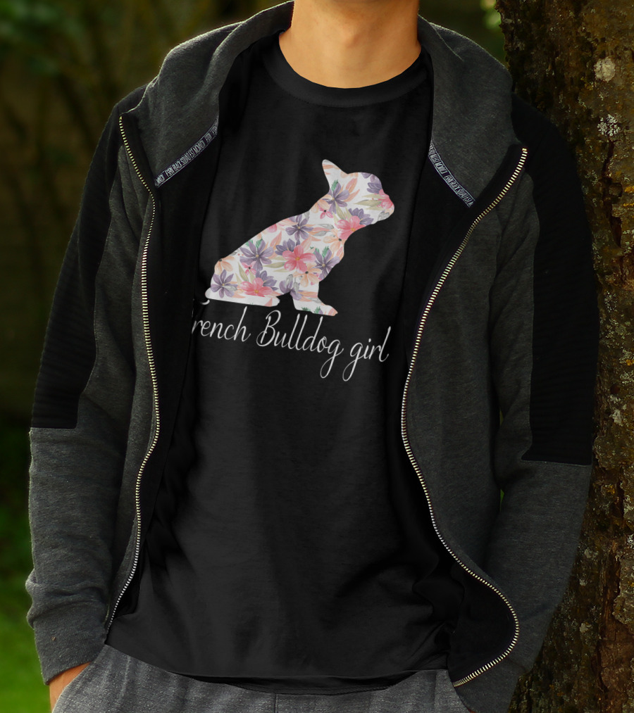 Floral French Bulldog Girl Love T-Shirt
