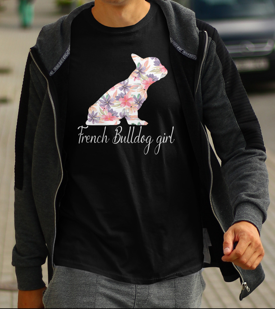Floral French Bulldog Girl Love T-Shirt