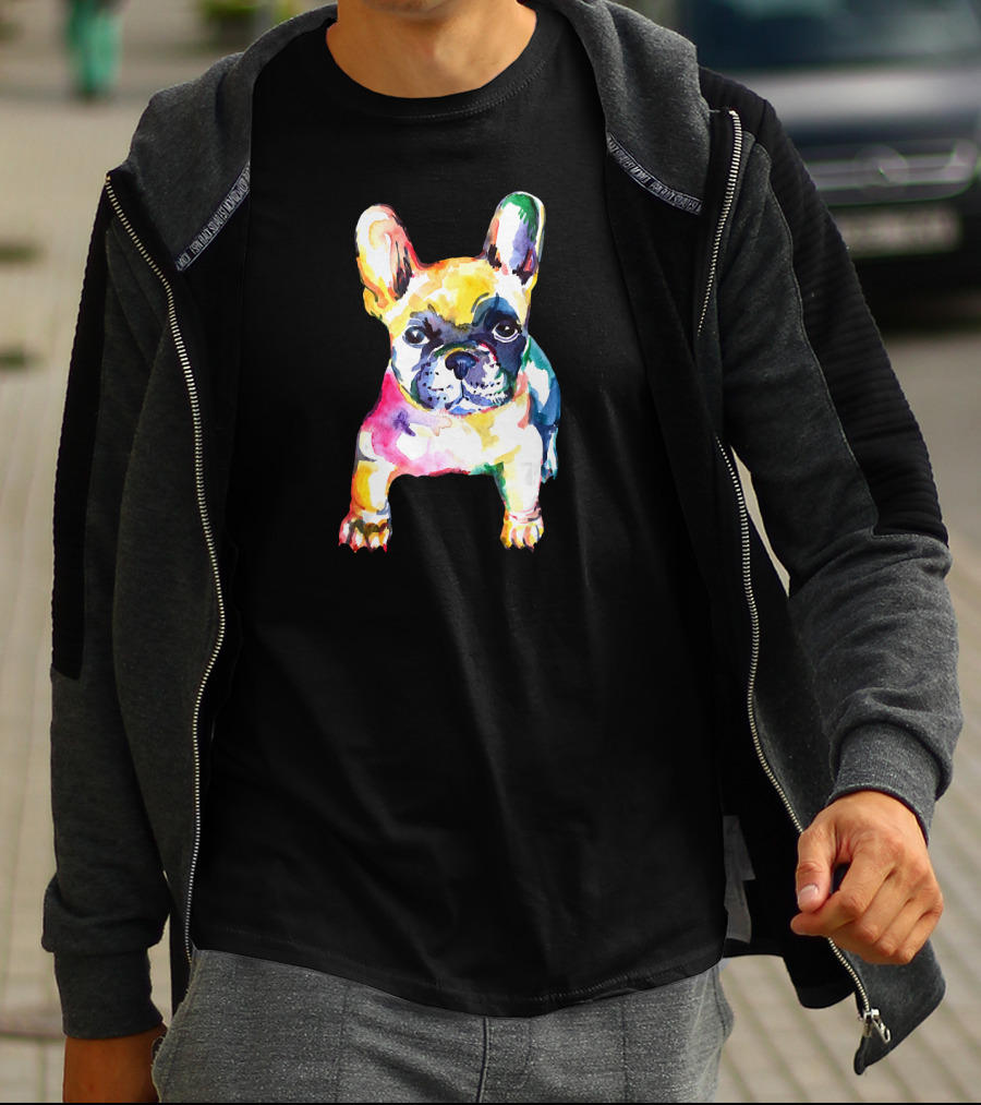 French Bulldog Colorful Watercolor Original T-Shirt