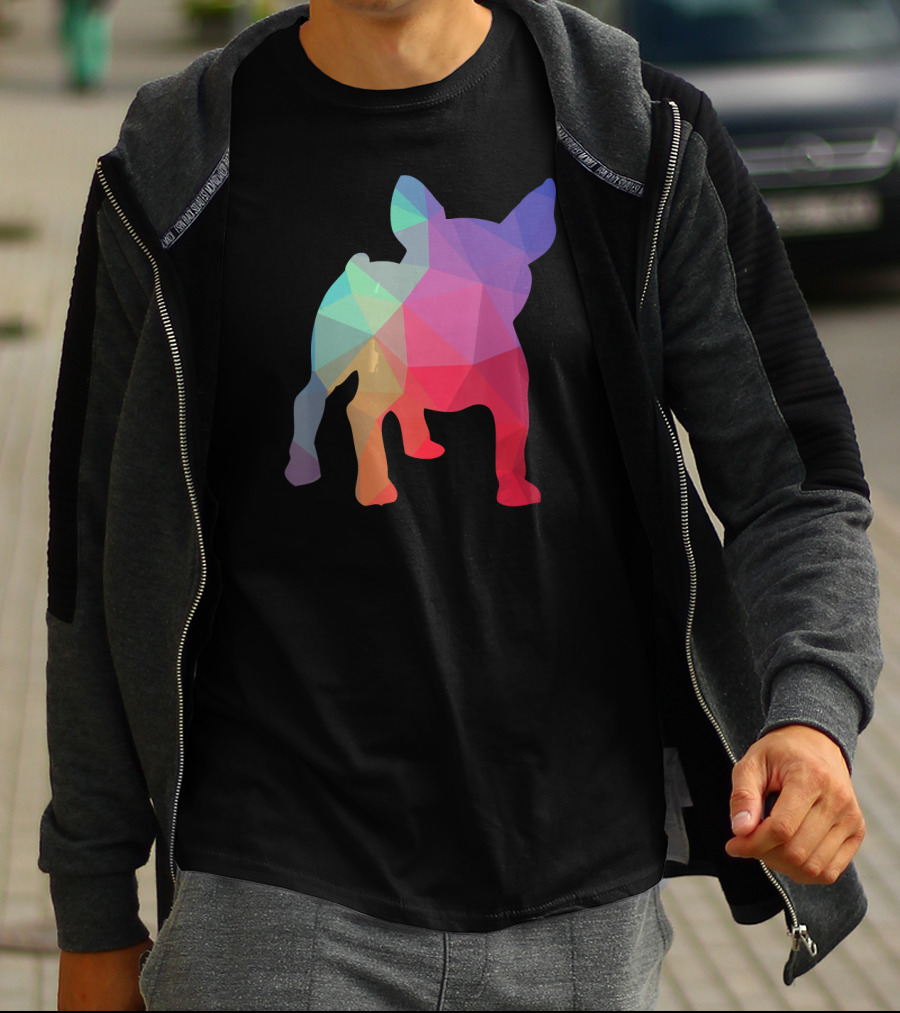 French Bulldog Lovers Rainbow Poly T-Shirt
