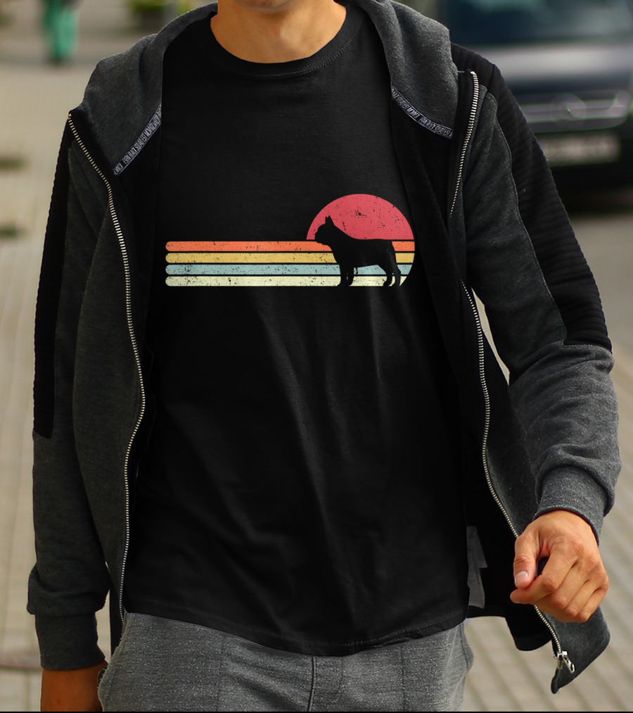 French Bulldog Retro Sunset T-Shirt