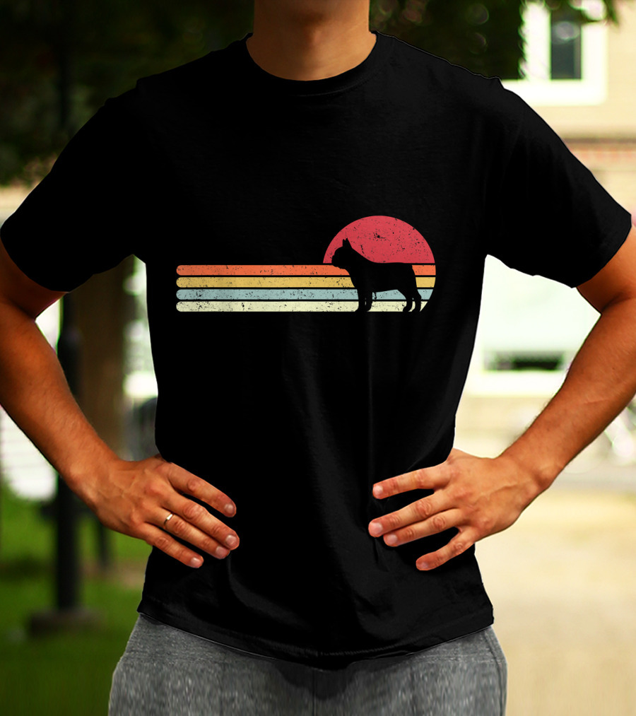 French Bulldog Retro Sunset T-Shirt