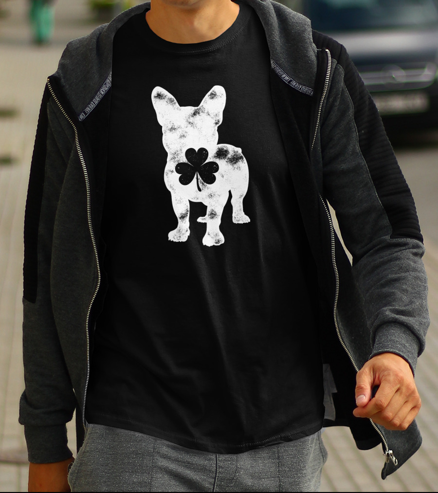 French Bulldog St Patricks Day Boys Men Dog Shamrock T-Shirt