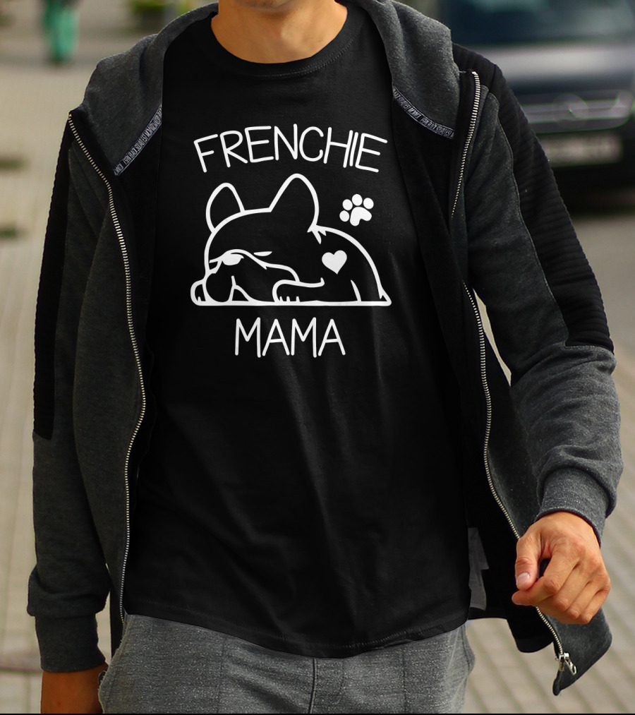 FRENCHIE MAMA French Bulldog Paw Heart T-Shirt
