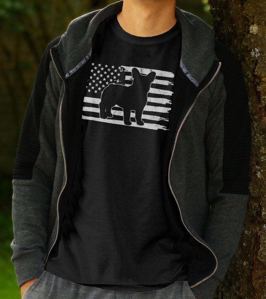 Frenchie American Flag Fourth Of July T-Shirt