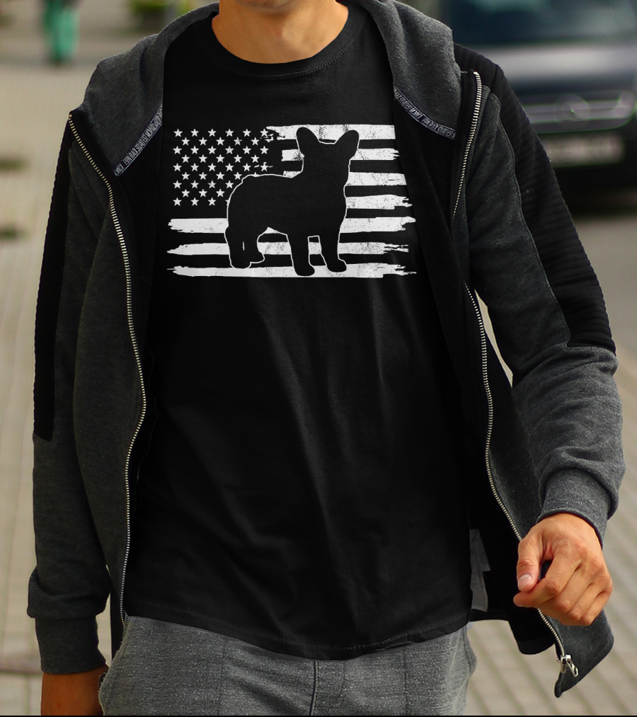 Frenchie American Flag Fourth Of July T-Shirt