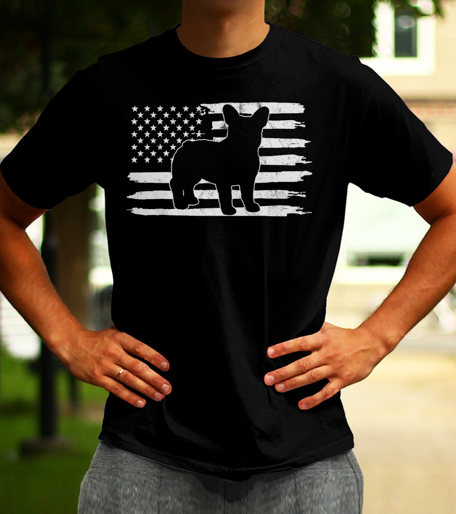 Frenchie American Flag Fourth Of July T-Shirt