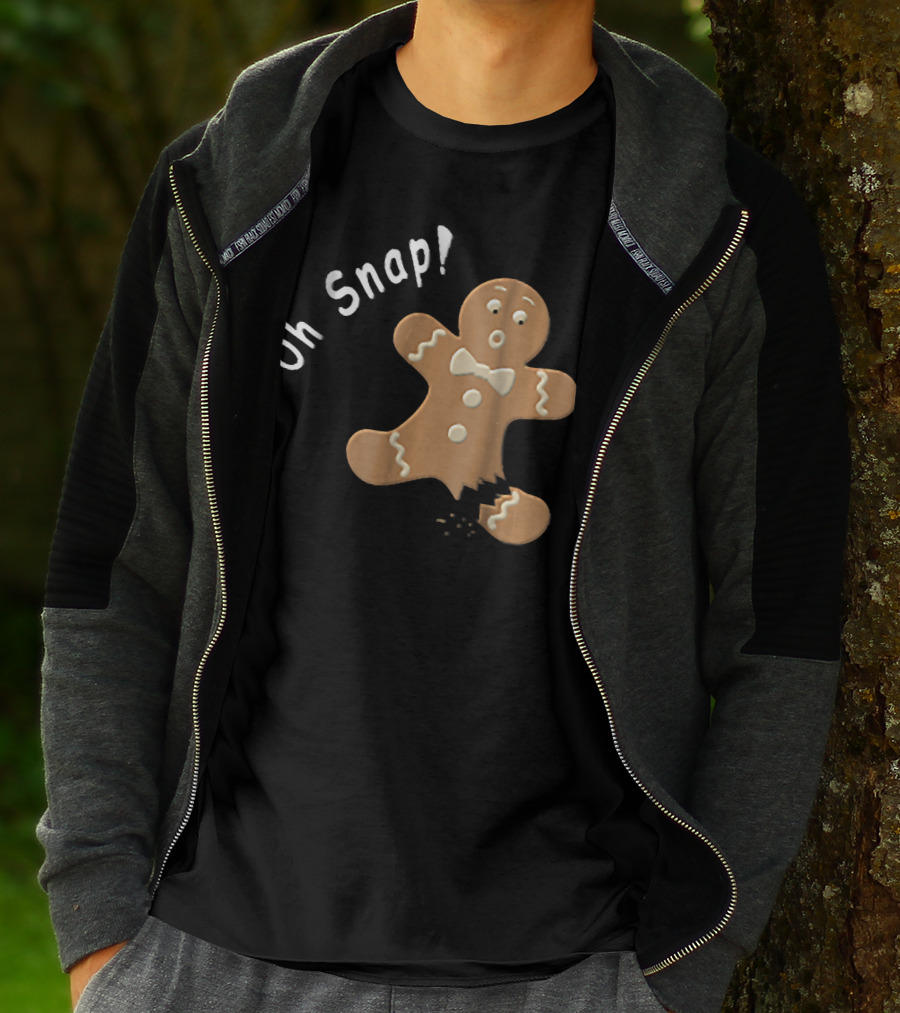 Oh Snap Funny Baking Holiday Gingerbread Man T-Shirt