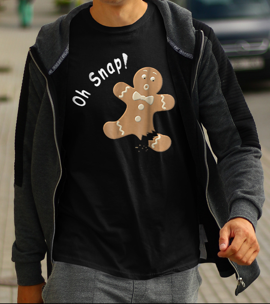 Oh Snap Funny Baking Holiday Gingerbread Man T-Shirt