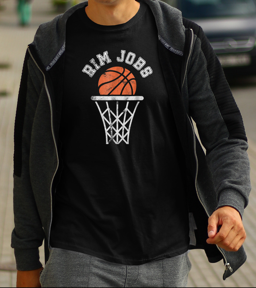 Rim Jobs Basketball Humor T-Shirt