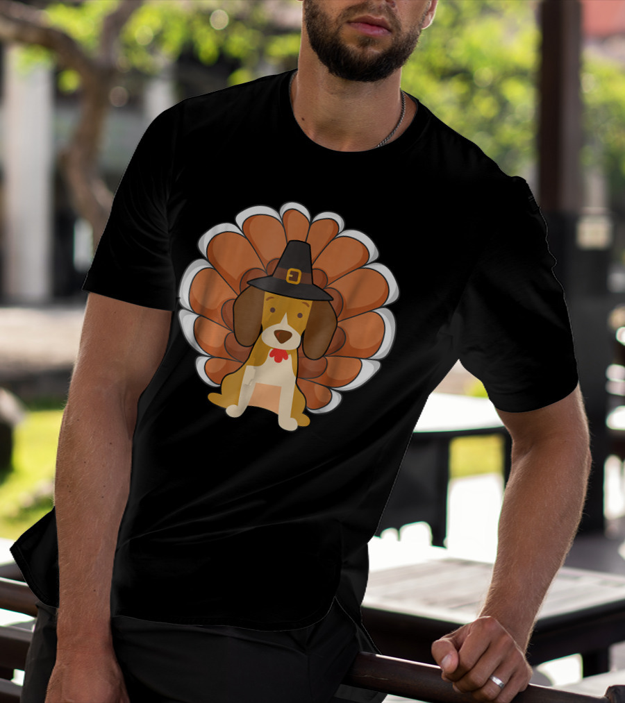 Funny Beagle Turkey Thanksgiving Hat Humor T-Shirt