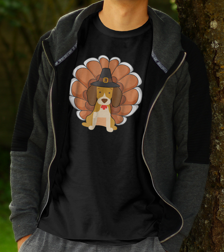Funny Beagle Turkey Thanksgiving Hat Humor T-Shirt