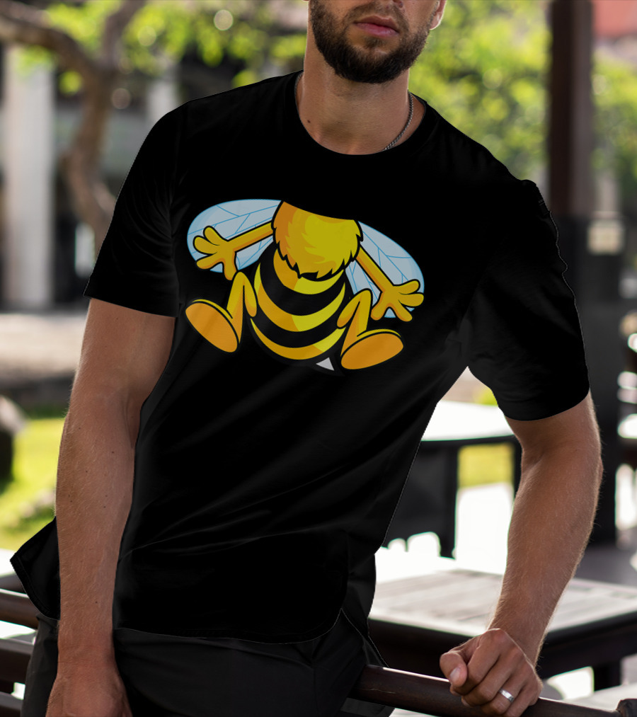 Funny Bee Costume Easy Honeybee Hall Buzzing Bumblebee Stripes T-Shirt