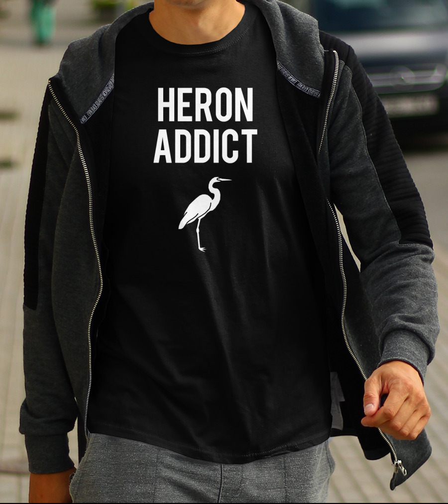 Heron Addict Funny Birding Birder T-Shirt