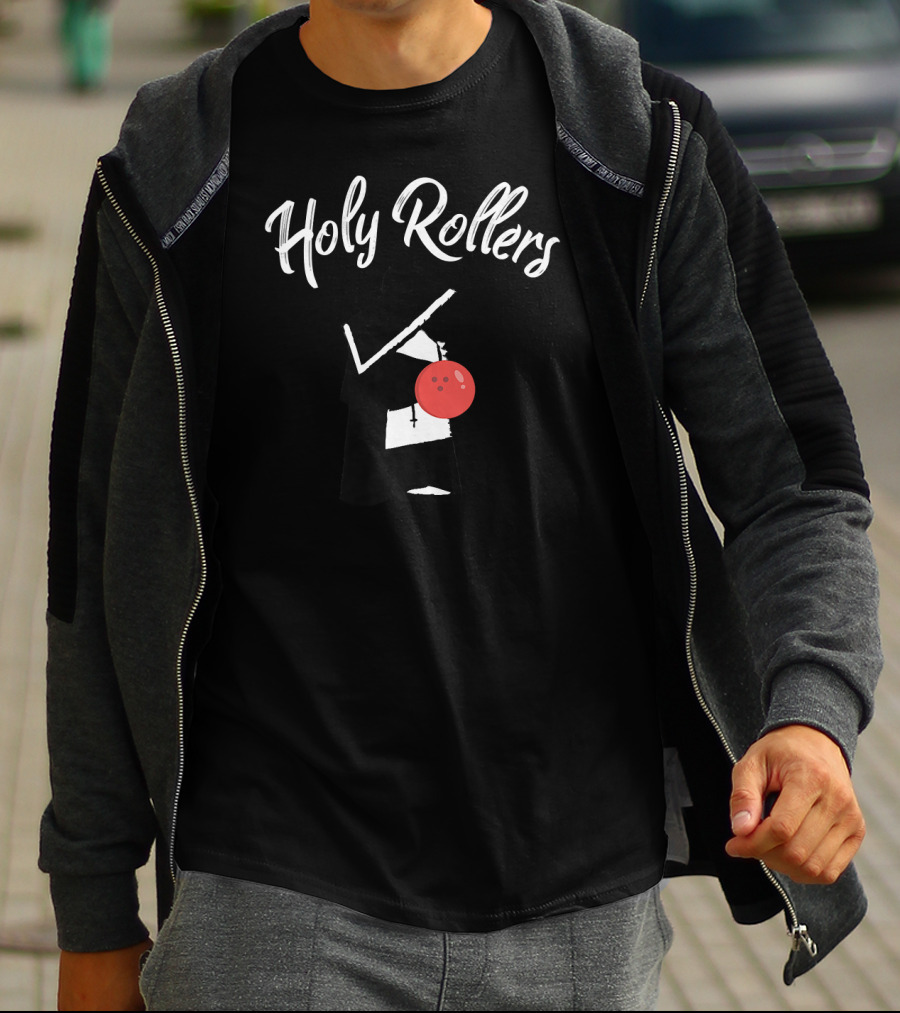 Holy Rollers Funny Bowling Nun With Bowling Ball T-Shirt