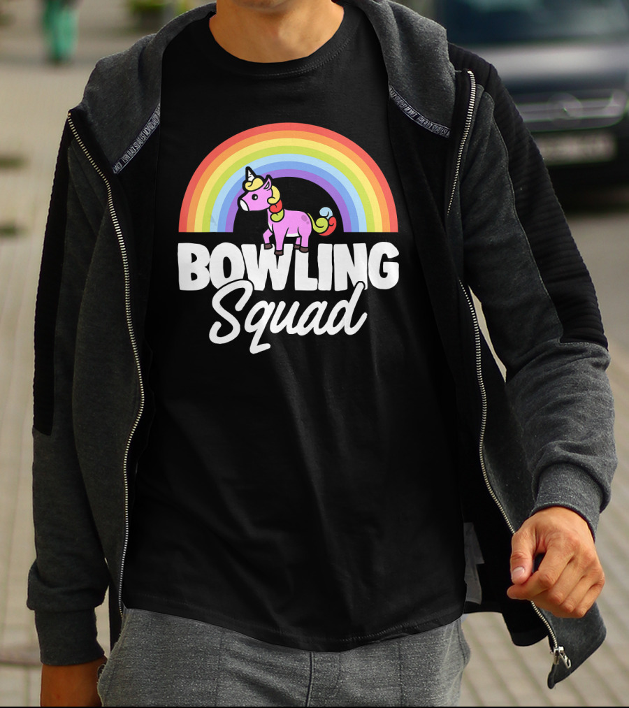 Bowling Squad Funny Unicorn Rainbow T-Shirt