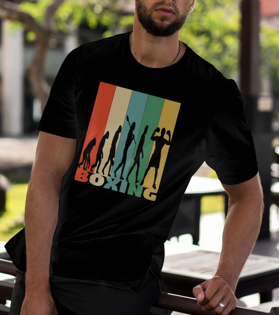 Boxing Evolution Vintage Silhouette Humor T-Shirt