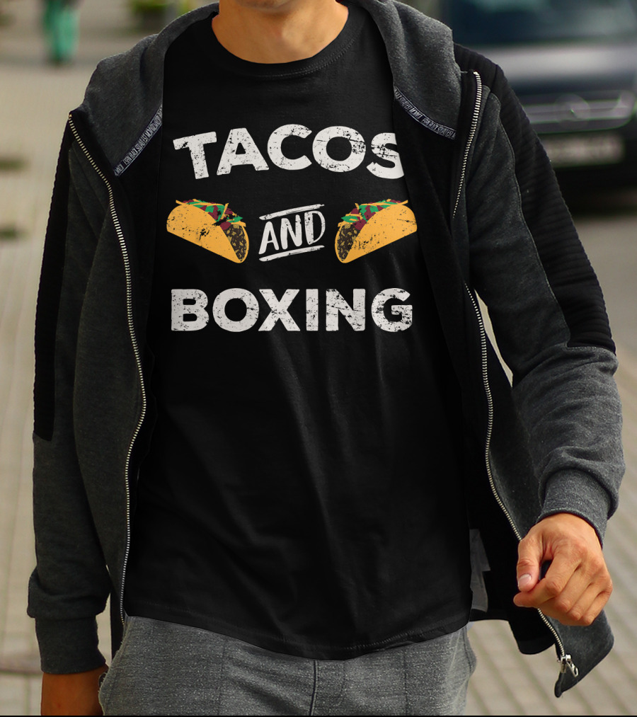 Tacos And Boxing Distressed Gym Boxer T-Shirt