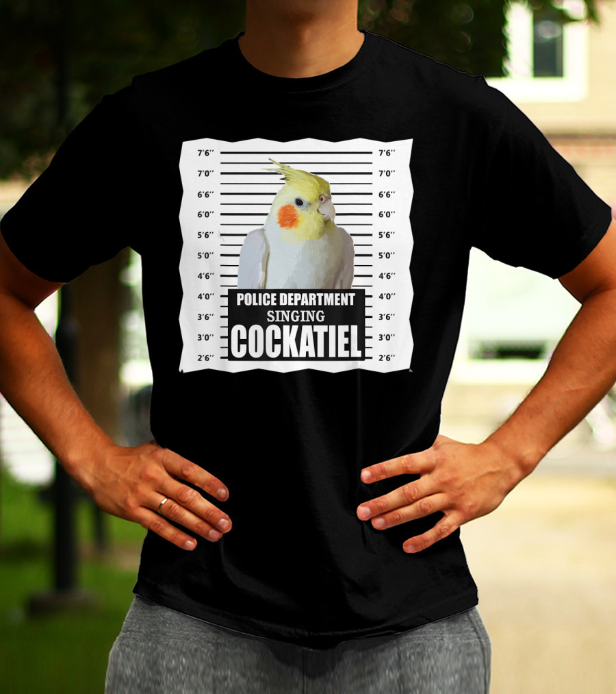 Police Department Singing Cockatiel Mugshot T-Shirt