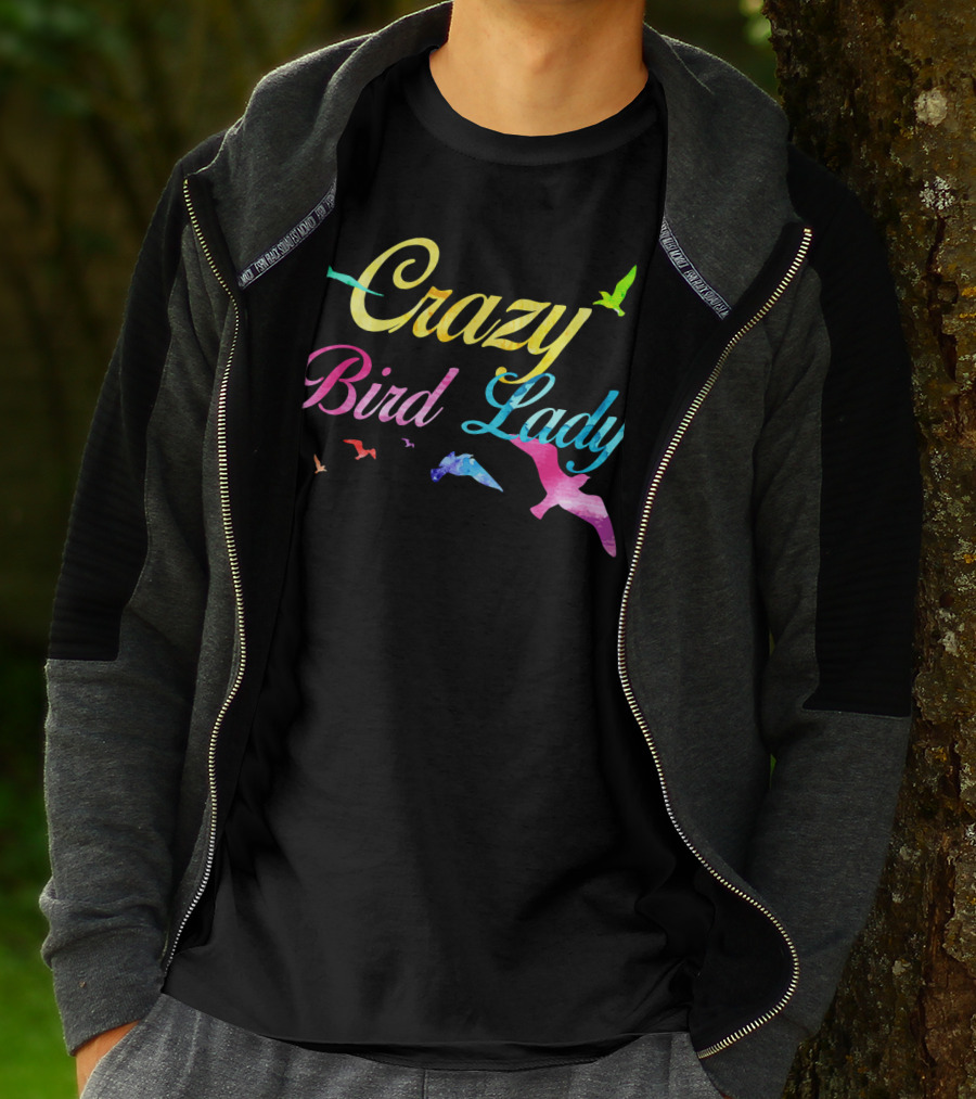 Crazy Bird Lady Colorful Funny Birds Coo T-Shirt