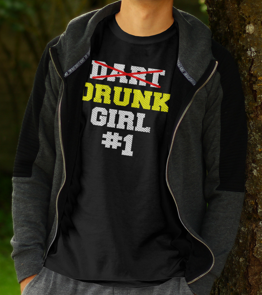 Drunk Girl #1 Team Cool Dar Funny Dart T-Shirt