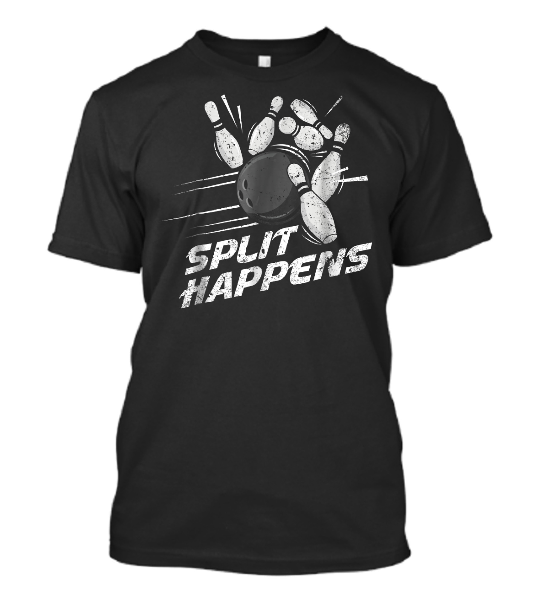 Split Happens Distressed Bowling Humor T-Shirt