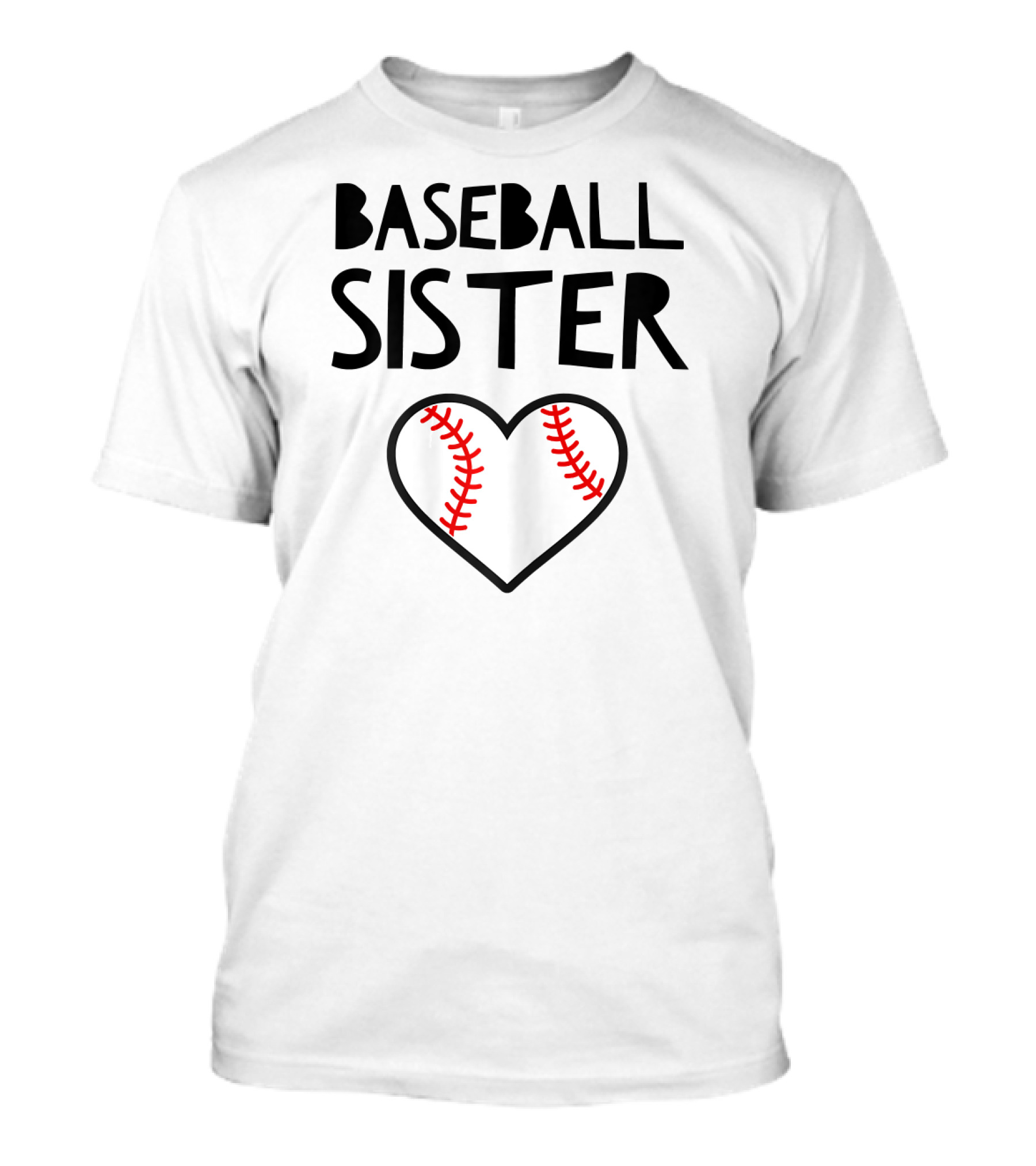 Baseball Sister Heart Baseball Stitches T-Shirt