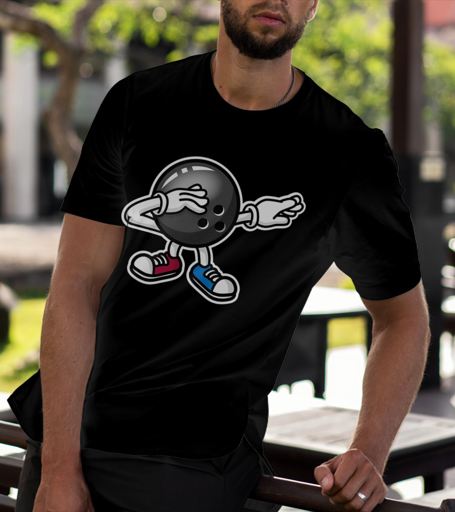 Funny The Dab Dabbing Bowling Ball Kid Bowle Sneakers T-Shirt