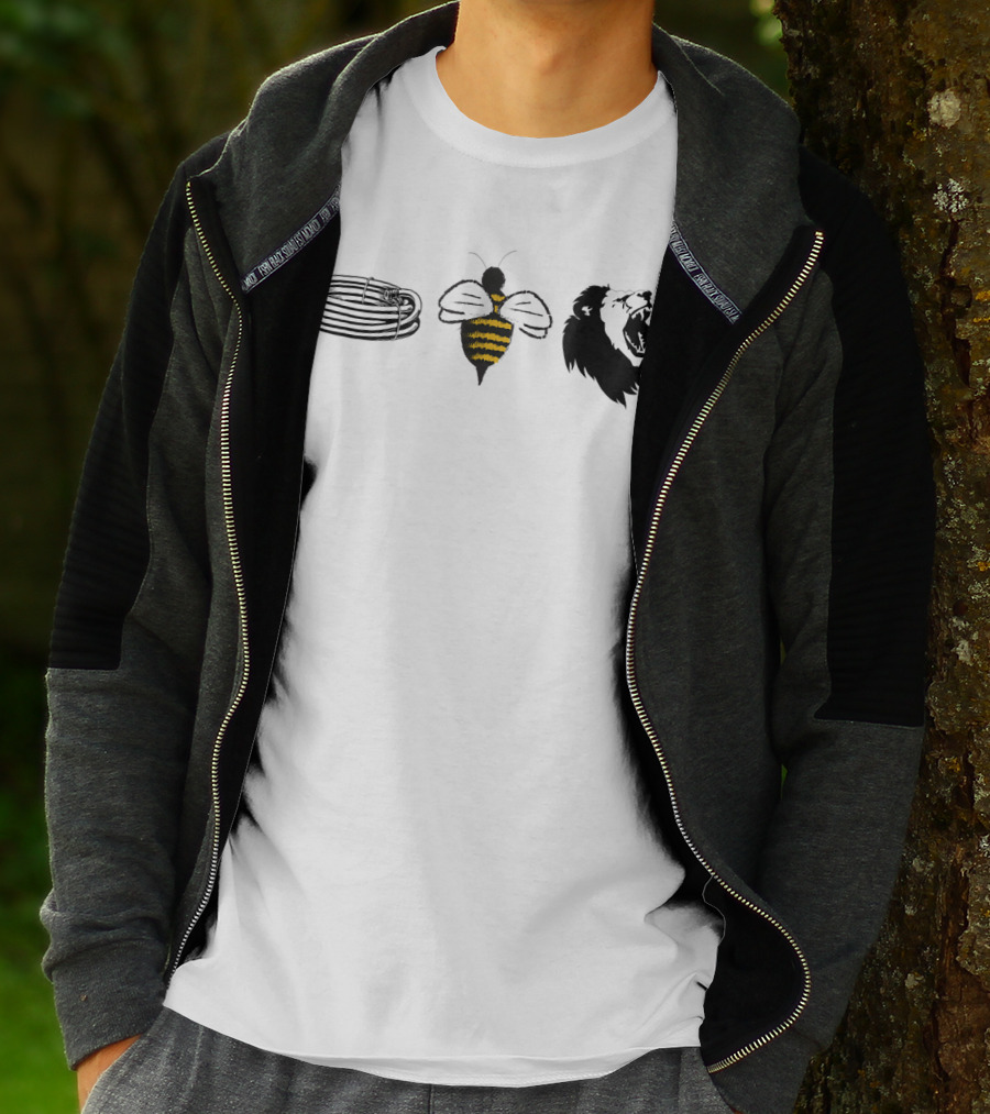 Barbed Bee Lion Funny Vintage Animal Joke Pun T-Shirt