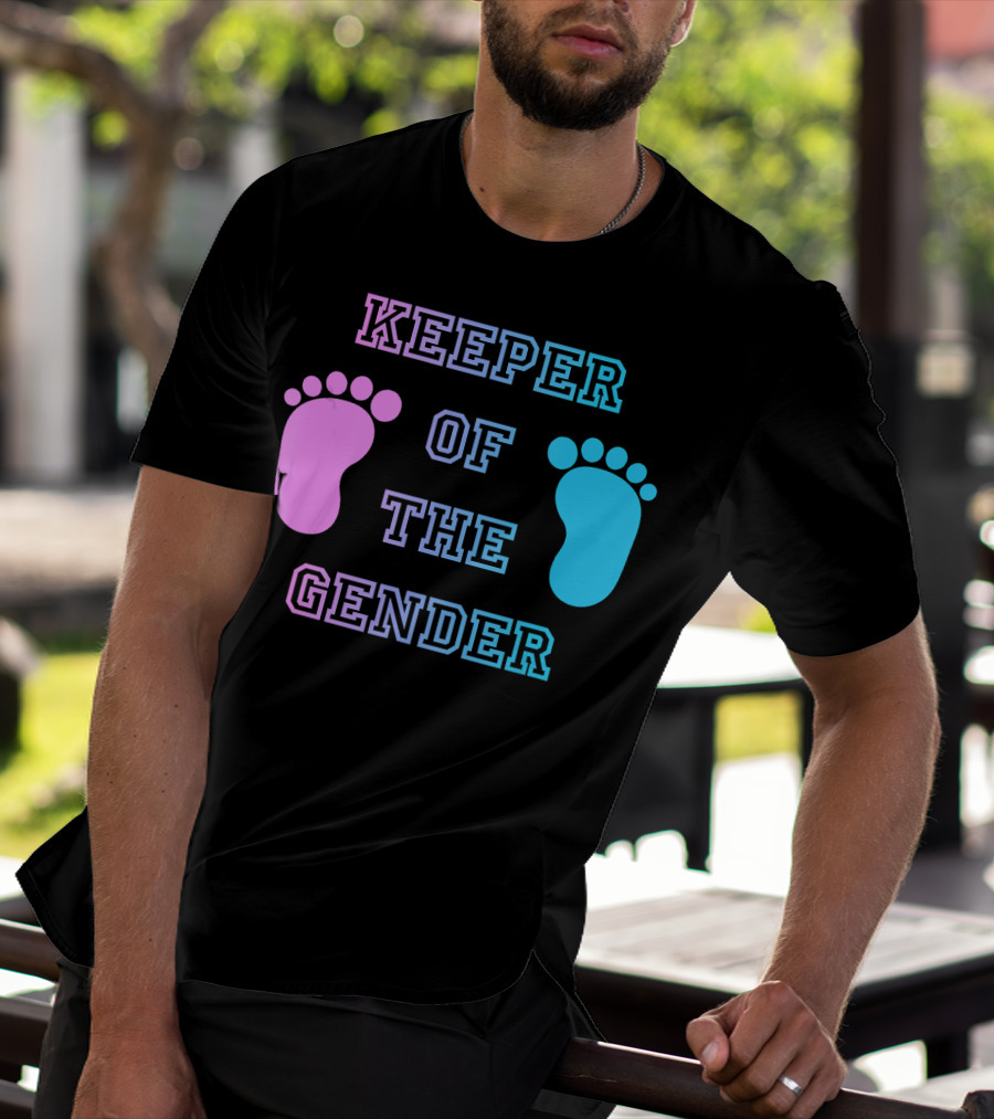 Keeper Of The Gender Pink Blue Footprints T-Shirt