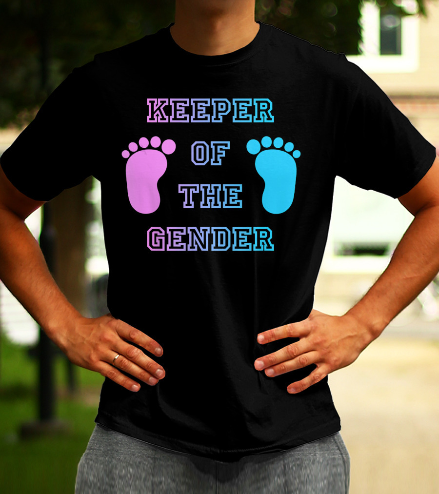 Keeper Of The Gender Pink Blue Footprints T-Shirt