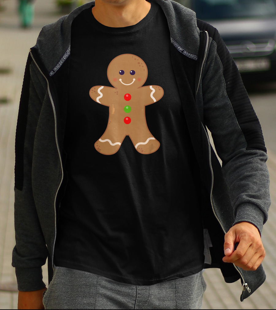 Gingerbread Man Christmas Cookie Baki Festive Holiday Joyful Treat T-Shirt