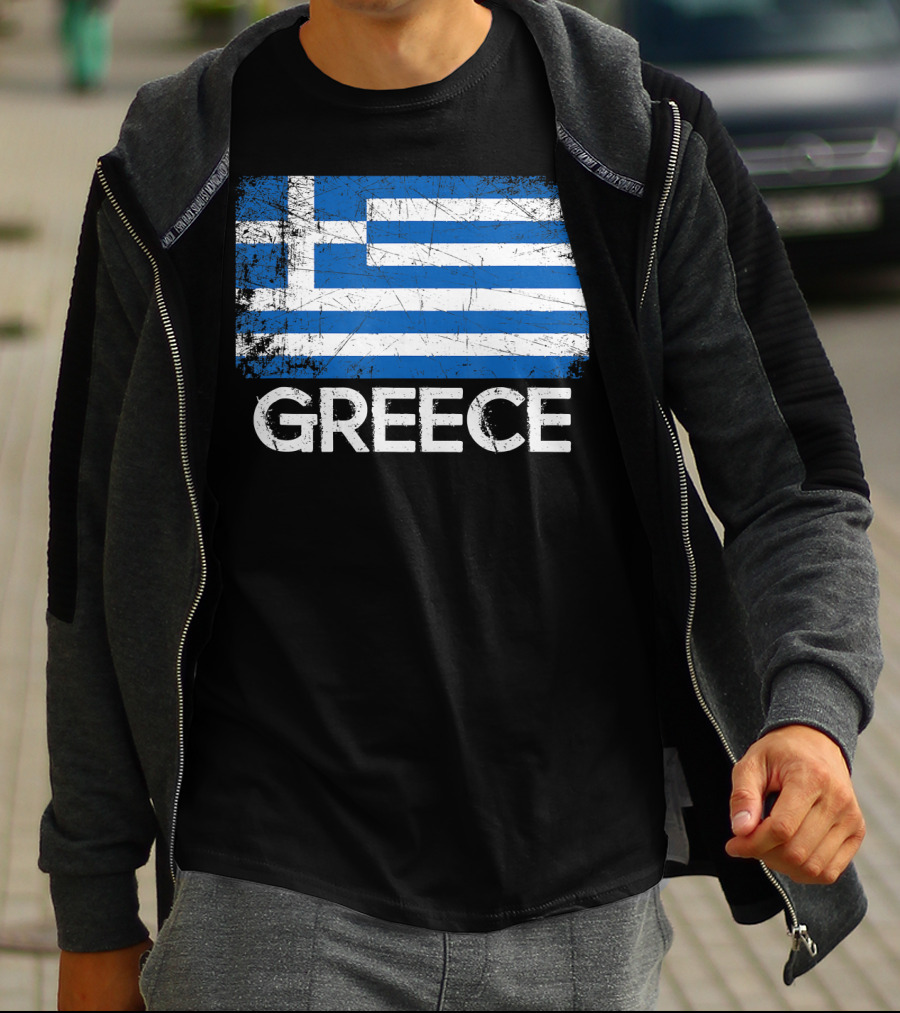 Greek Flag Vintage Greece Made In Gree T-Shirt