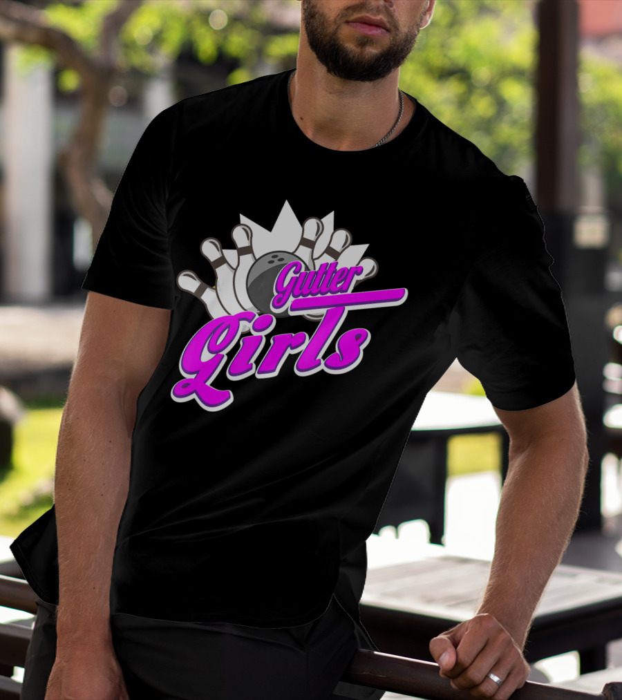 Gutter Girls Bowling Ball Pin Bowler Retro T-Shirt