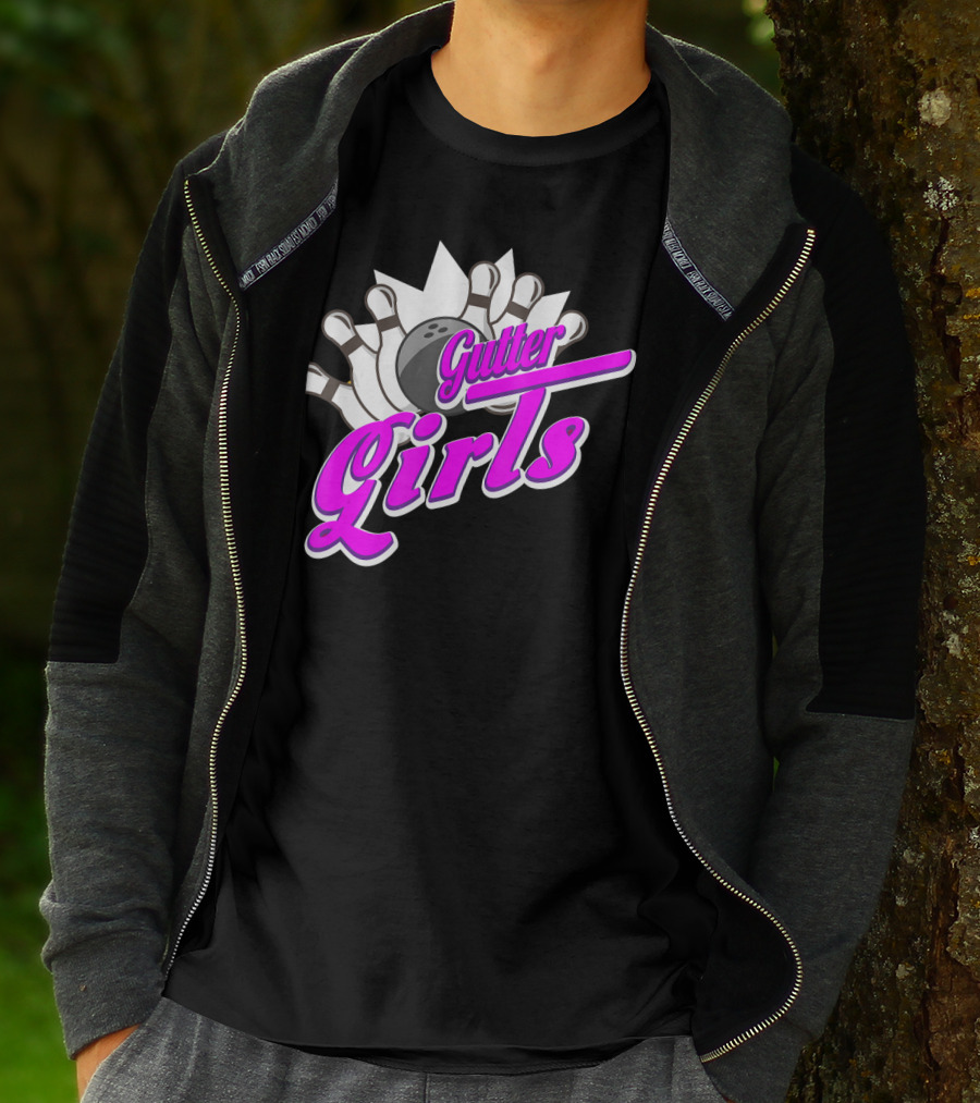 Gutter Girls Bowling Ball Pin Bowler Retro T-Shirt