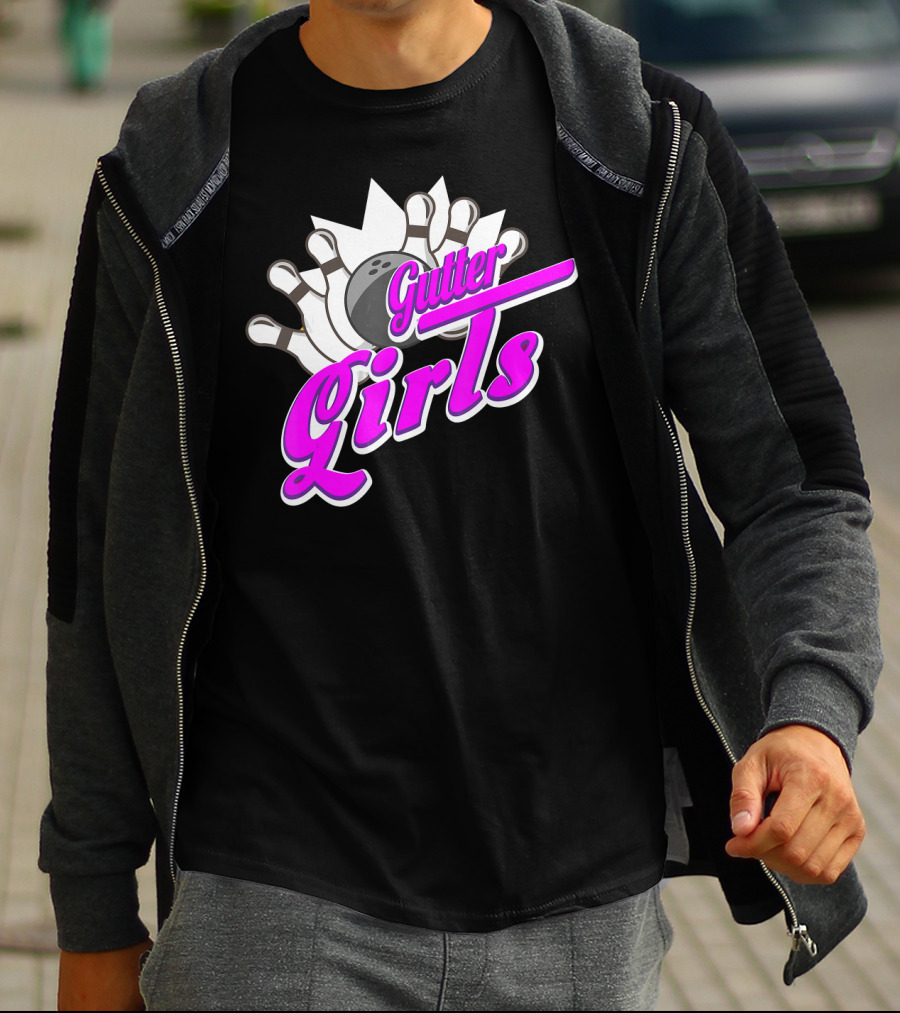 Gutter Girls Bowling Ball Pin Bowler Retro T-Shirt