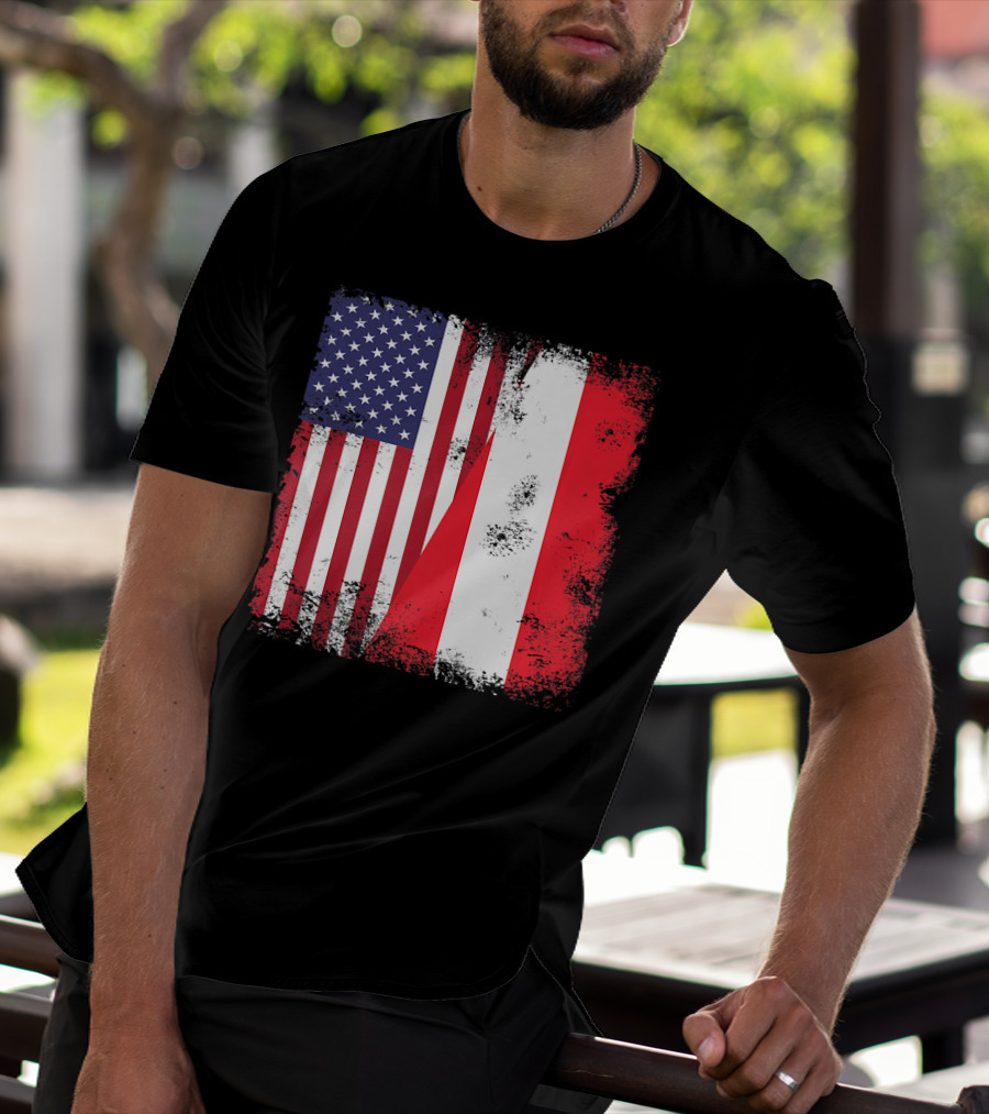 USA Austrian Flag Vintage Austria U T-Shirt