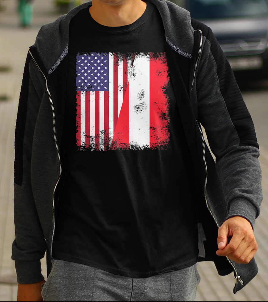 USA Austrian Flag Vintage Austria U T-Shirt