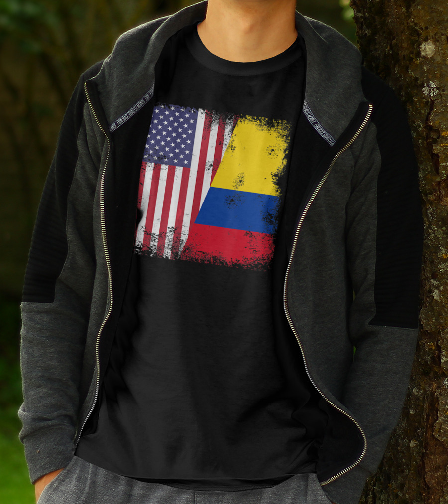 Half Colombian Half American Flag T-Shirt