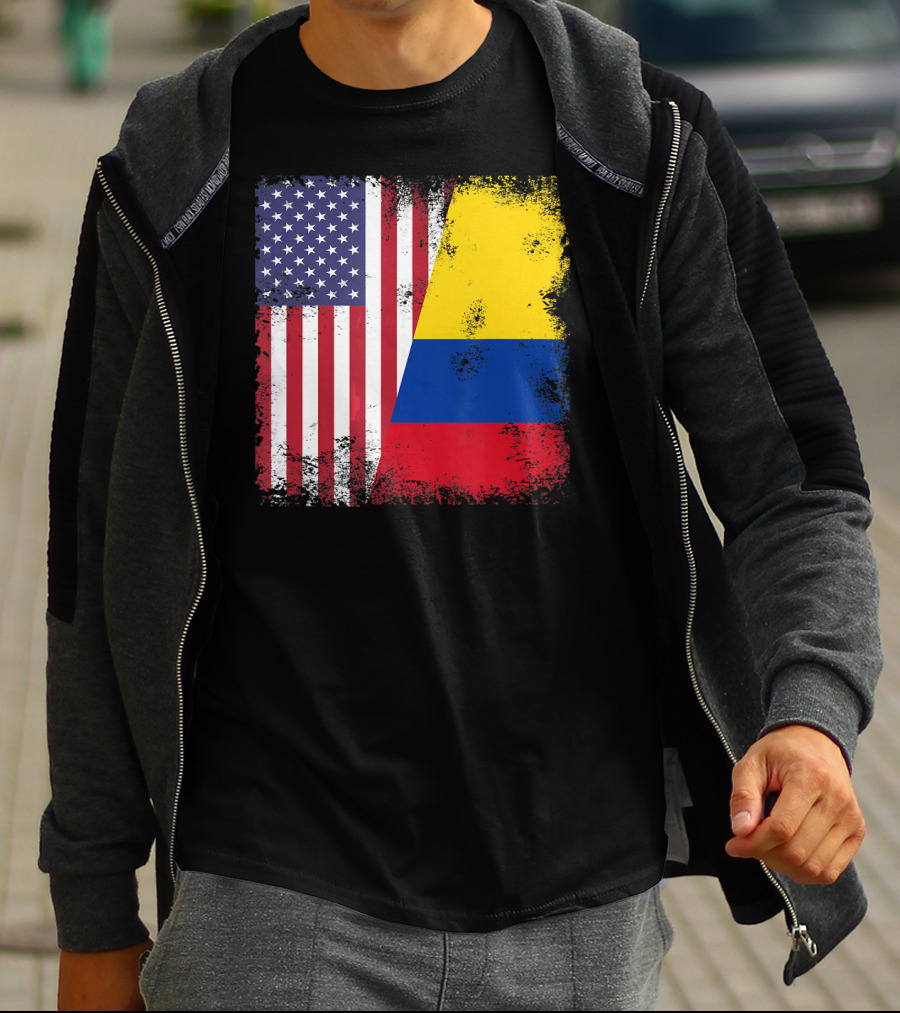Half Colombian Half American Flag T-Shirt