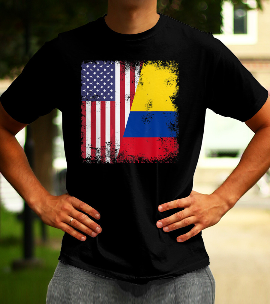 Half Colombian Half American Flag T-Shirt