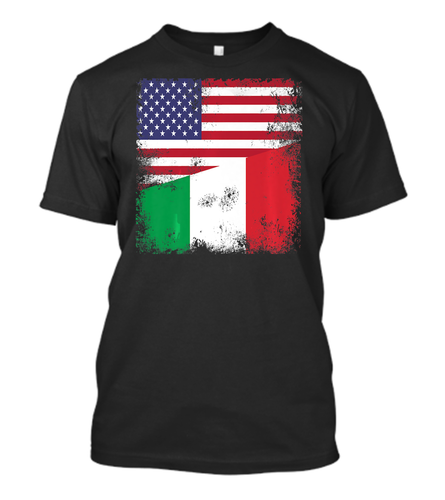 Half Italian Flag Vintage Italy U.S. American Grunge T-Shirt