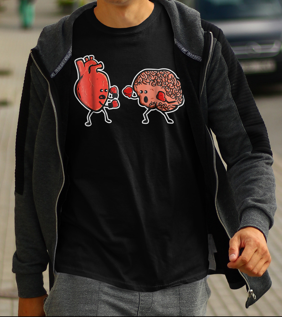 Heart And Brain Boxing Match Showdown T-Shirt