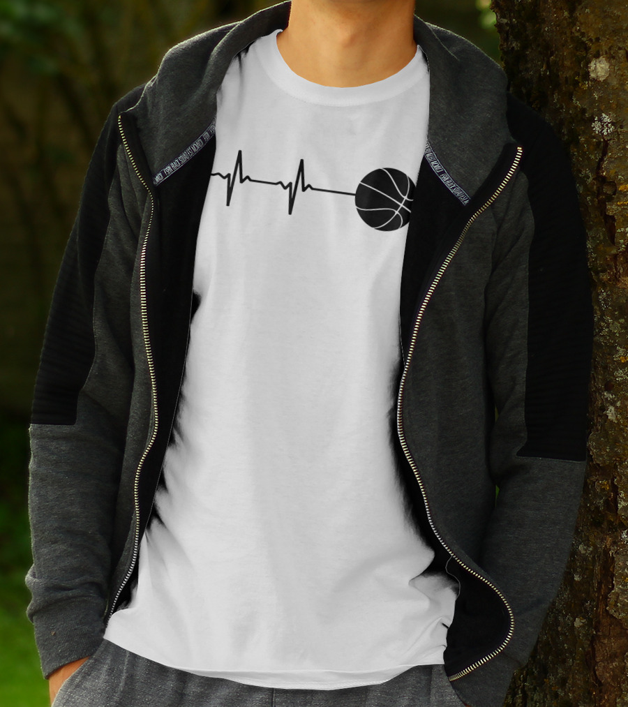Heartbeat Basketball Player Pulse Path T-Shirt